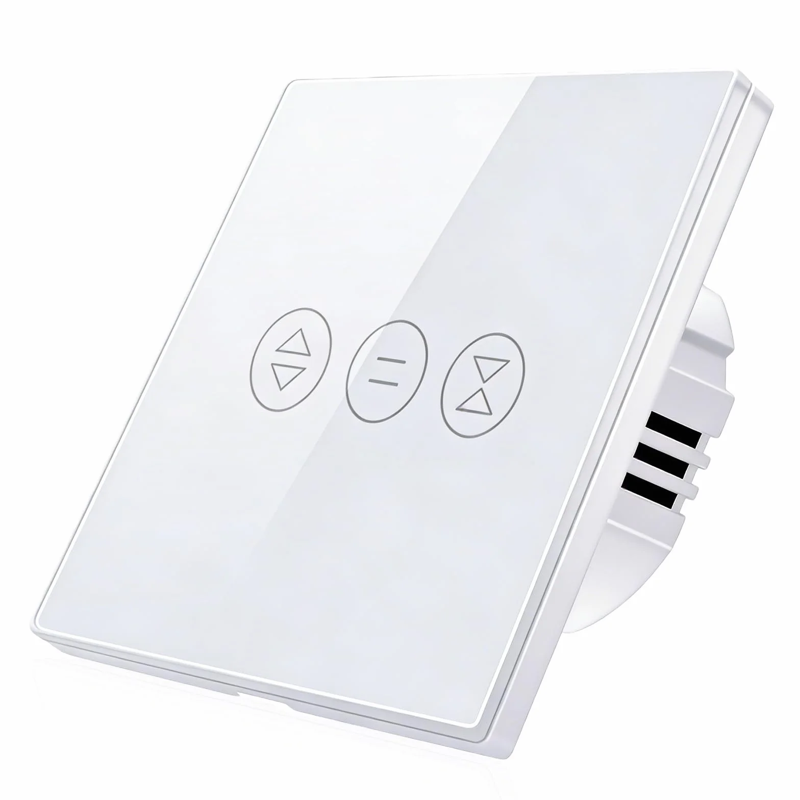 Biały | przełącznik rolety Wi-Fi, 86 mm x 86 mm, inteligentny przełącznik żaluzji LED, programator czasowy i sterowanie głosowe, kompatybilny z Siri, Alexa, Google Home