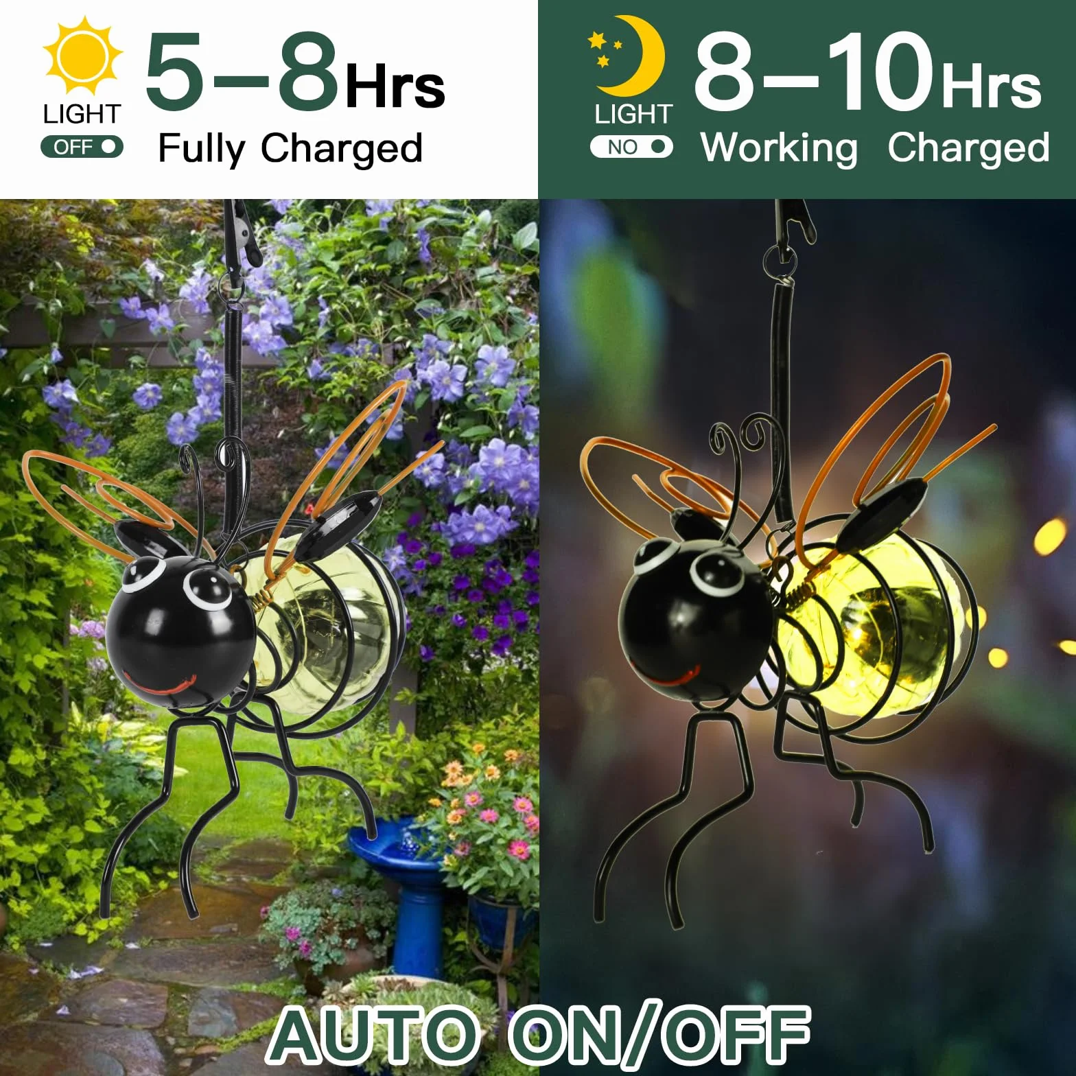 Dekoracyjne lampy solarne, Słoneczne lampy ogrodowe typu Bee, Lampka LED dla pszczół, Lampy solarne do ogrodu, Lampy solarne na zewnątrz, Dekoracja ogrodowa,ogrodu, patio,świąt Bożego Narodzenia