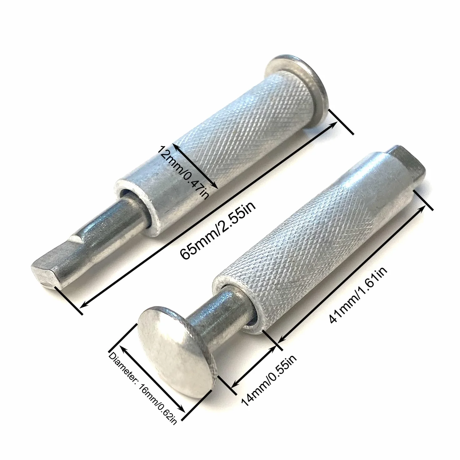Śruby kotwiące do plandeki, śruby kotwiące do przykrycia basenu, 10 szt., kotwa śrubowa, 100% stal nierdzewna (stalowo-aluminium), nierdzewne, chowane, 16 x 65 mm (10)