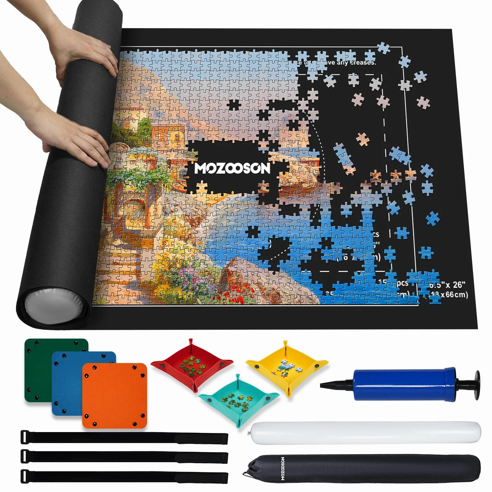 MOZOOSON Mata do puzzli na 1500 elementów, praktyczne akcesoria do przechowywania