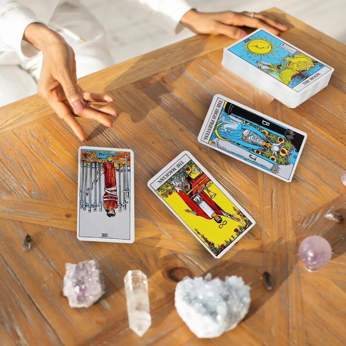 Retoo Karty do gry Tarot 78 kart Jeźdźców z instrukcjami dla doświadczonych i początkujących