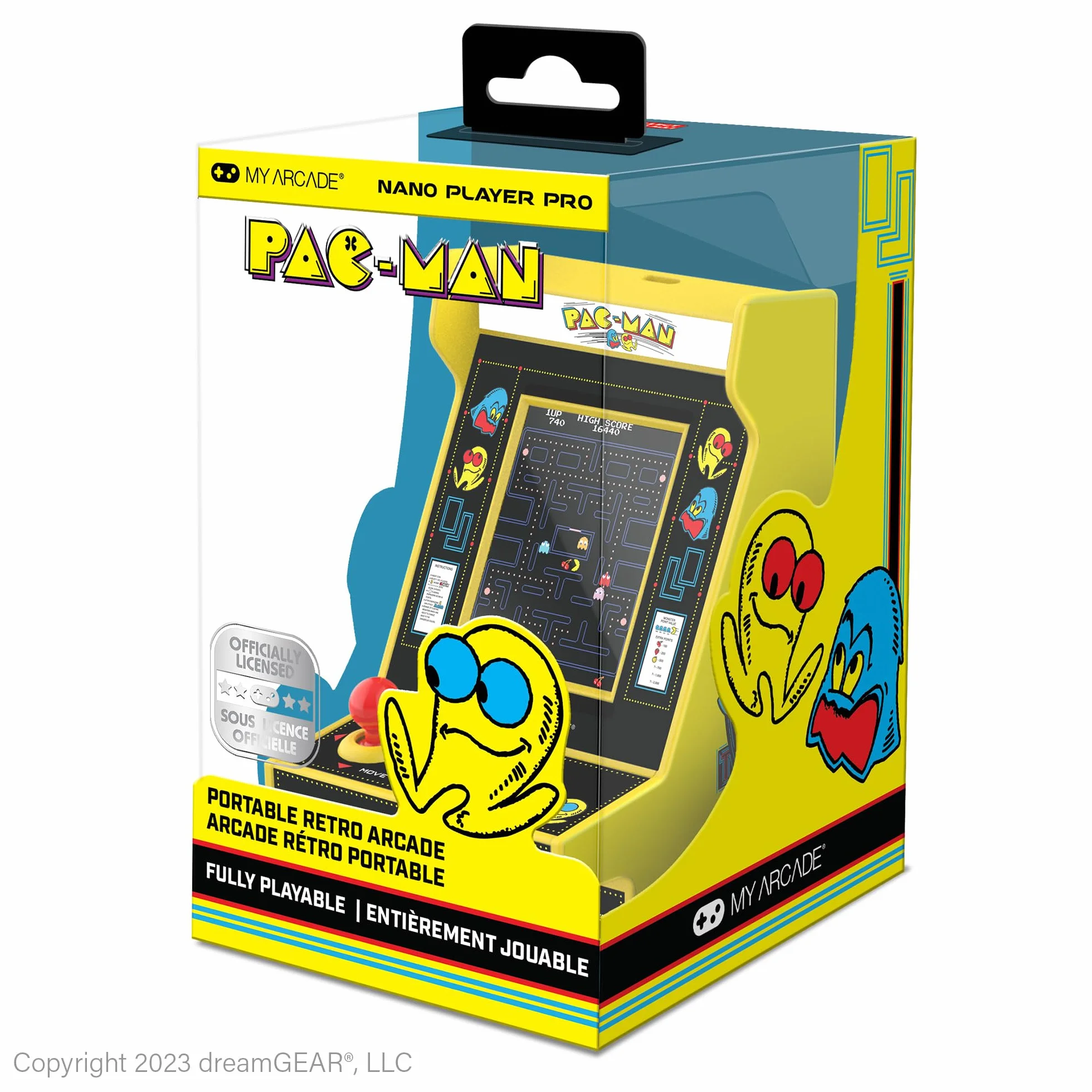 My Arcade Pac-Man Nano Player: Mini Arcade Machine, 12,2 cm w pełni grywalna gra wideo kolekcjonerska