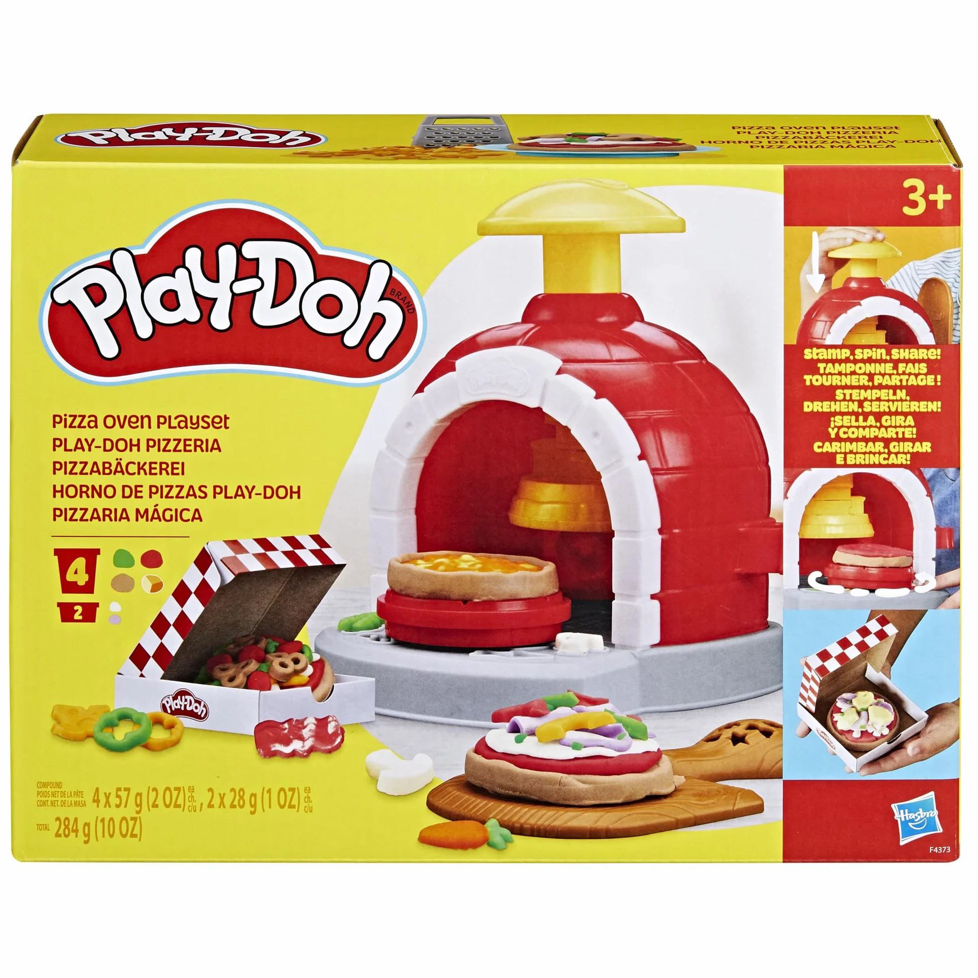 Zestaw do zabawy Kuchenne Dzieła Piec do pizzy z ciastoliną Play-Doh z 6 pojemnikami masy plastycznej i 8 akcesoriami