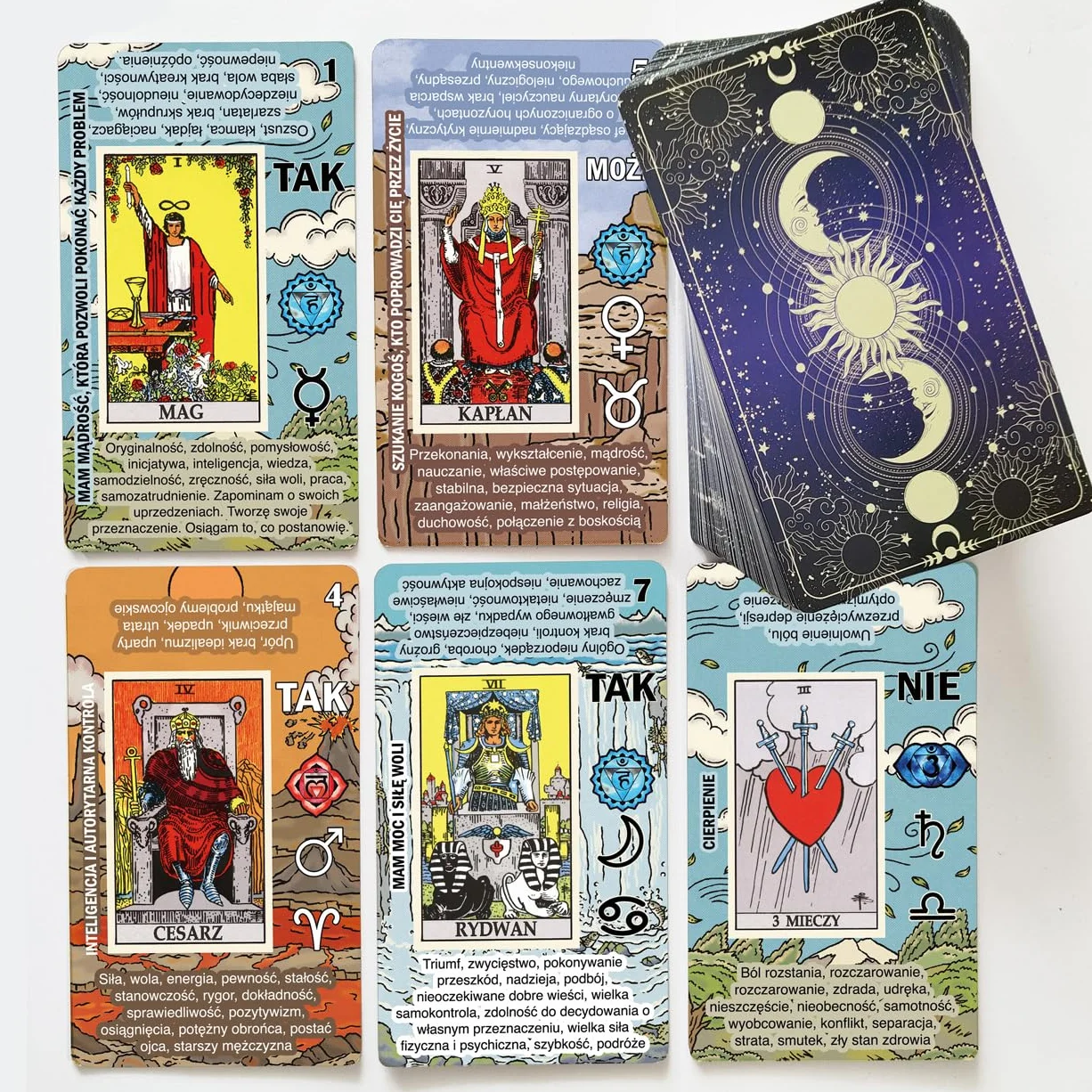 Karty Tarota dla początkujących - Łatwy Tarot, nauka i szybka interpretacja talii ze znaczeniami po polsku