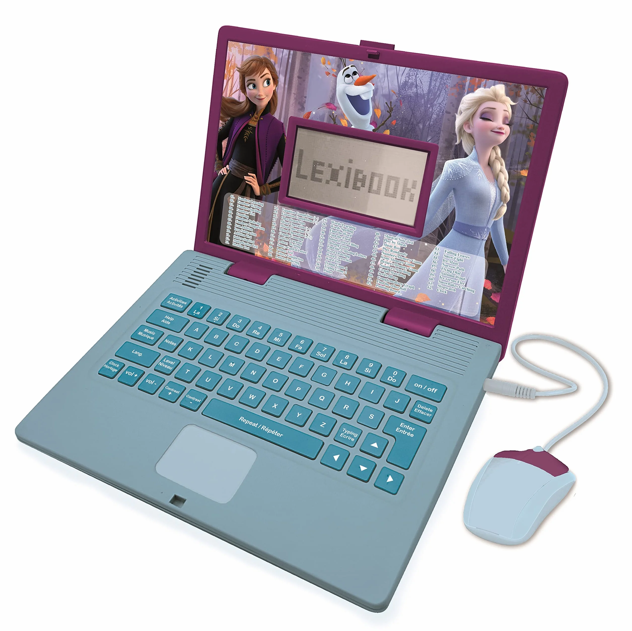 Lexibook Frozen 2 Laptop dla Dzieci do Nauki, Fioletowy, Niebieski, 24 X 18 X 3.6 cm, JC598FZi1