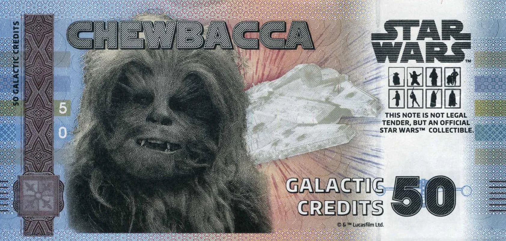 FANTASY CLUB | Bilet Star Wars Trilogy Original Chewbacca | Oficjalne towary | Edycja limitowana ze złotym hologramem i efektami UV