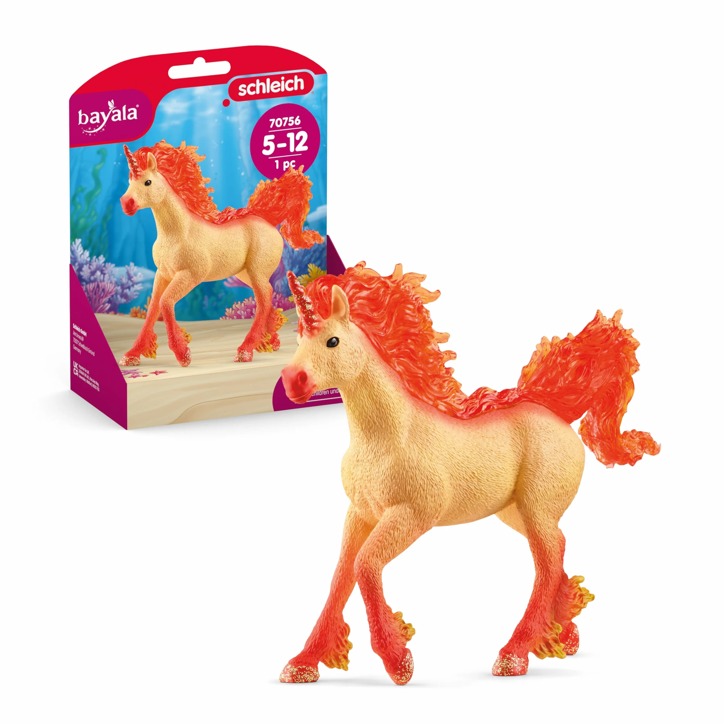 schleich BAYALA | Elementa Ognisty ogier jednorożca 70756 | Fantastyczna figurka kolekcjonerska | Prezent dla dziewczynek i chłopców | Od 5 lat | 15 × 4 × 11 cm