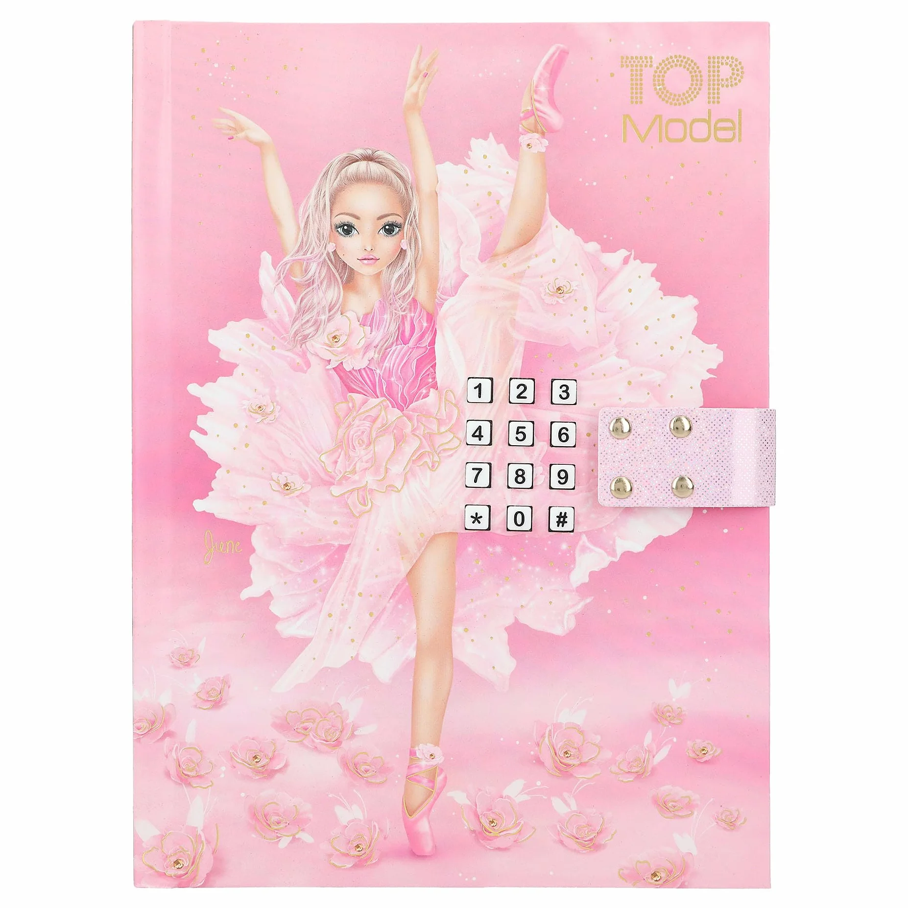 Depesche 12712 TOPModel Ballet - dziennik z kodem liczbowym i dźwiękiem, książka z 80 liniami i kolorowo ilustrowanymi stronami