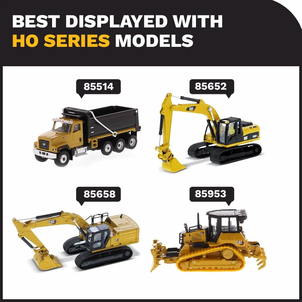 Diecast Masters 85612 - Caterpillar koparka M323F + akcesoria, wierny w szczegółach pojazd budowlany H0 CAT w metalowym pudełku, 1:87, ok. 9,5 x 3,4 x 4,6 cm, 14+, do modeli kolejek i kolekcjonerów