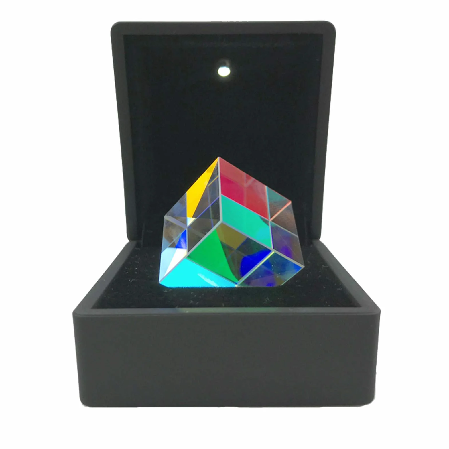 Kostka pryzmatyczna 2,3 cm ze szkła optycznego, pryzmat dichroiczny RGB, eksperyment optyczny dla dzieci