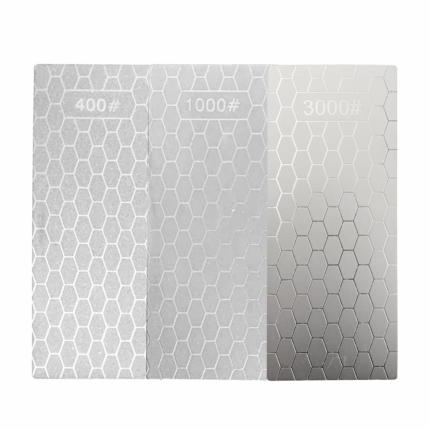 3 sztuki diamentowych ostrzałek do noży, 400 Grit 1000 Grit 3000, kamienie do ostrzenia od średniej do bardzo drobnej, do urządzeń kuchennych i zastosowań na zewnątrz