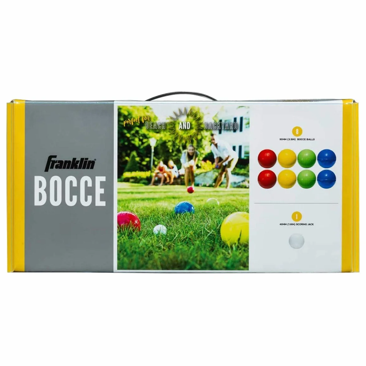 Franklin Sports Zestaw piłek Bocce – 8 piłek Bocce na każdą pogodę i 1 pallino – plaża, trawnik na podwórko lub zabawa na świeżym powietrzu – profesjonalne, amerykańskie i opcje zestawu startowego