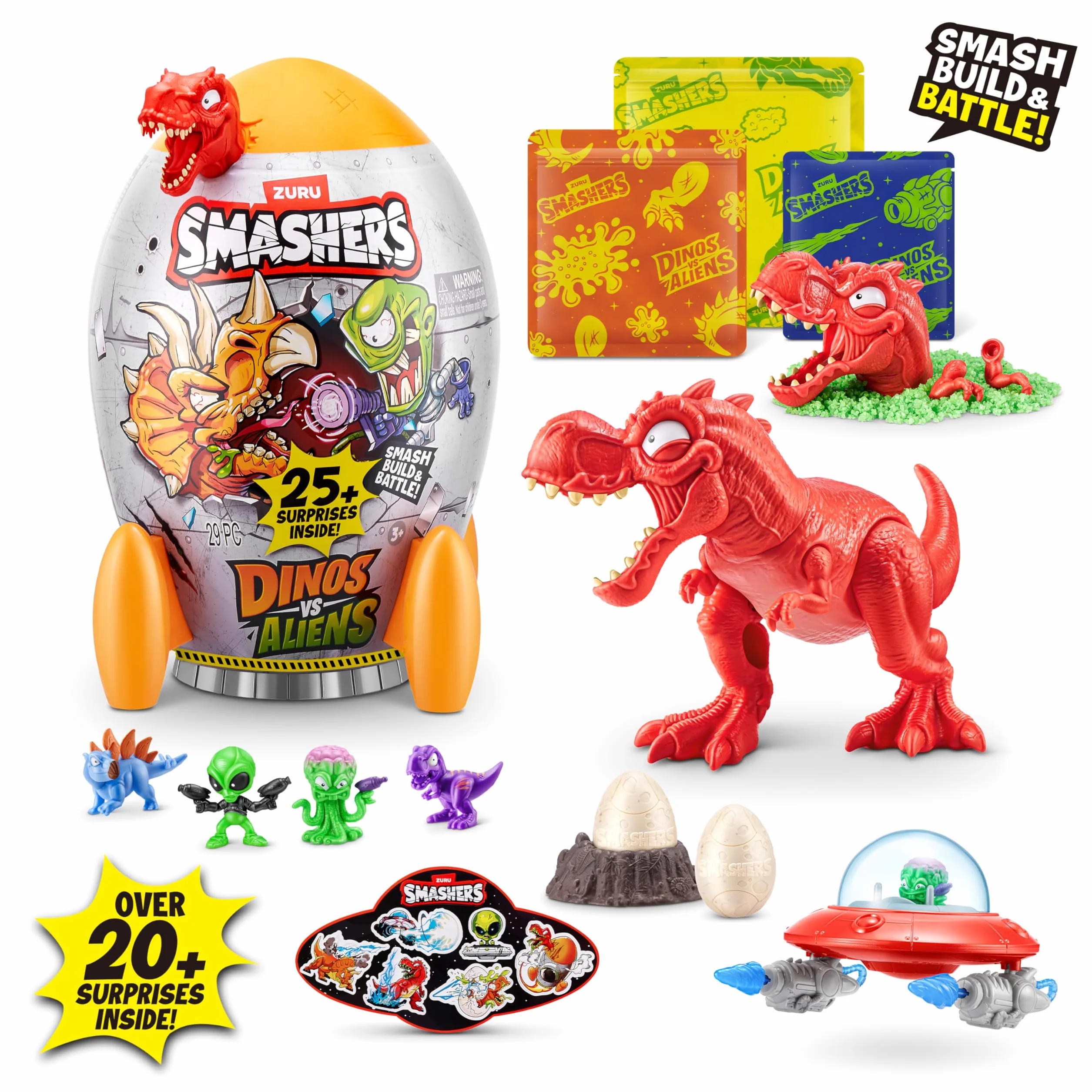 SMASHERS-DINOS VS ALIENS - seria 1-dinozaury kontra cudzoziemcy rakieta (T-REX)