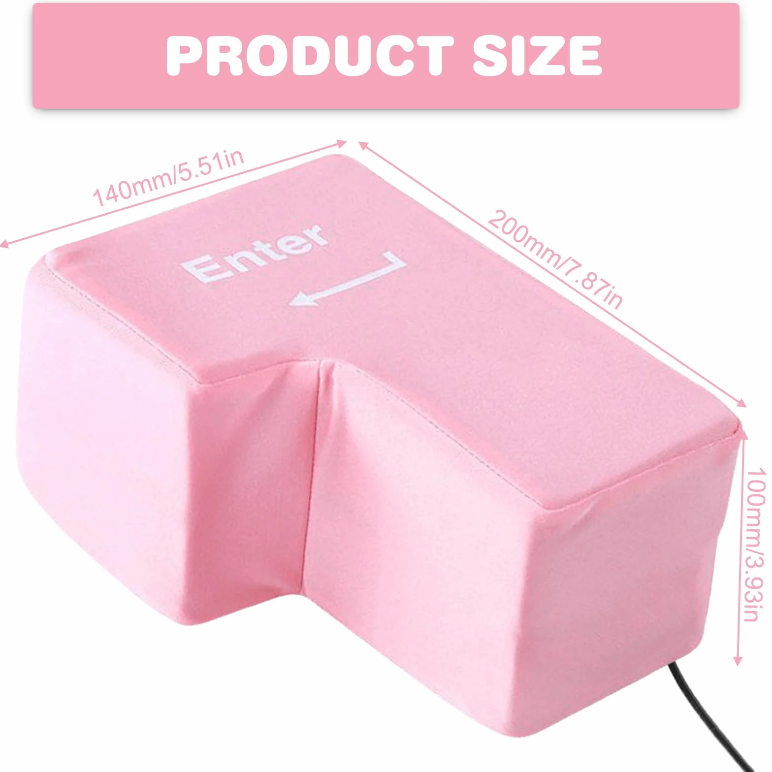 Duży przycisk Enter, poduszka antystresowa Przycisk Enter z kablem USB, wielofunkcyjna klawiatura, narzędzia do odstresowywania w biurze, narzędzia redukujące stres Przycisk Enter Office