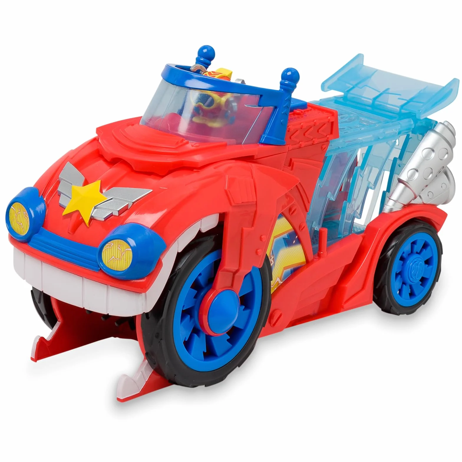 SUPERTHINGS – Bite Attack. Pojazd Doc Vrooma z serialu „SuperThings Kazoom Power”. Zawartość: 1 pojazd Bite Attack, 1 ekskluzywny Doc Vroom, 1 odczepiane więzienie