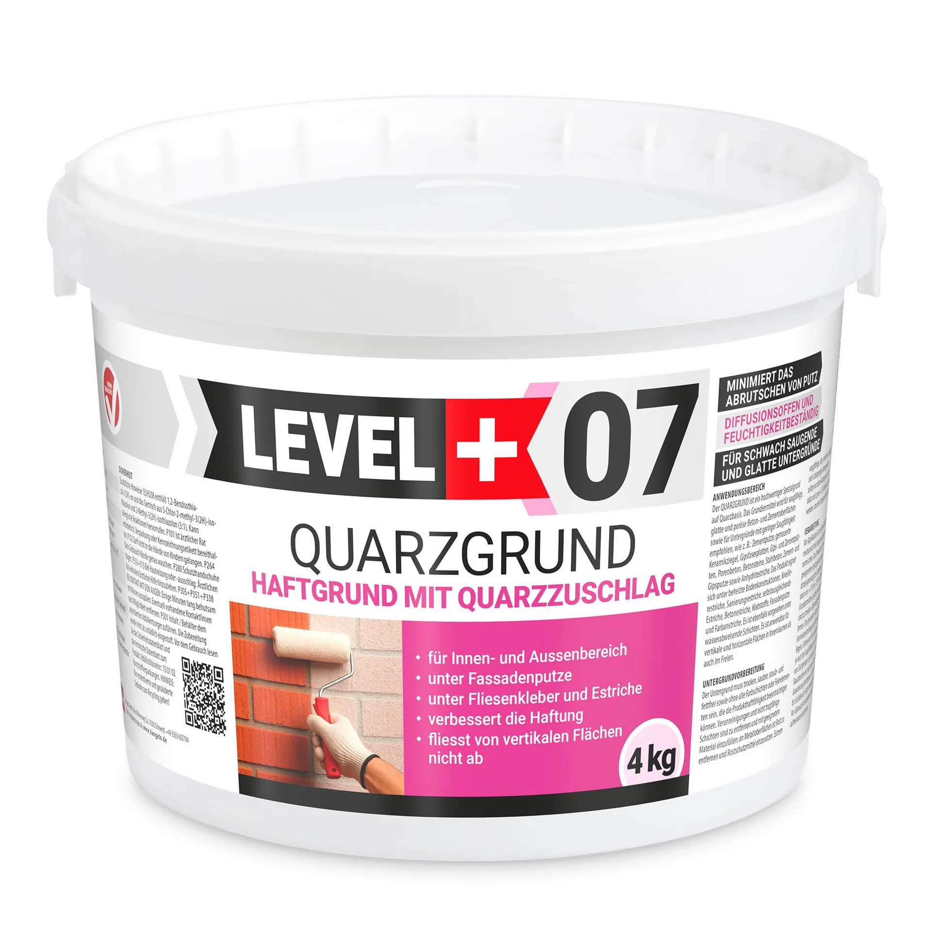 Grunt Kwarcowy 4kg Grunt Szczepny Środek Gruntujący Biały Podkład Level+07