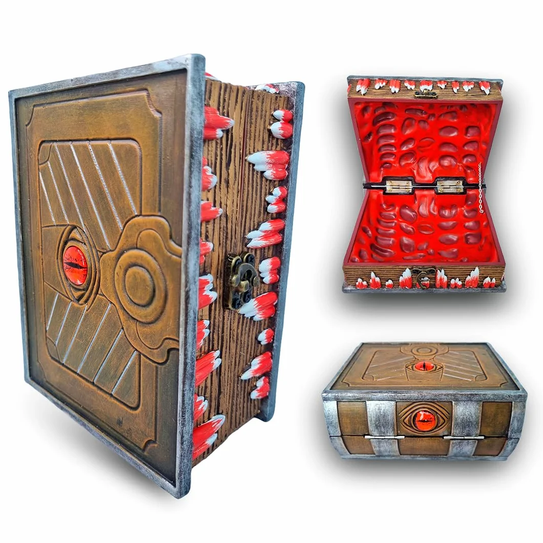 Dungeon Mimic Book, Mimic Chest, książka Mimic Chest, książka z przechowywaniem w kostce, odgrywanie ról, kostka, mata w kształcie lochów i smoków, D&D