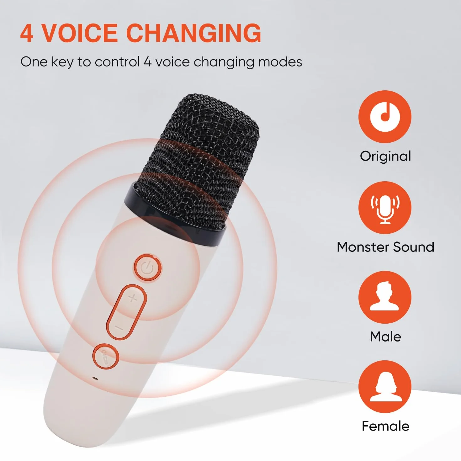 DYNASONIC B52 Karaoke z dwoma mikrofonami Głośnik Bluetooth Karaoke dla dzieci Elektroniczna zabawka dziecięca Prezenty dla dzieci w wieku 3-15 lat (BIAŁY)