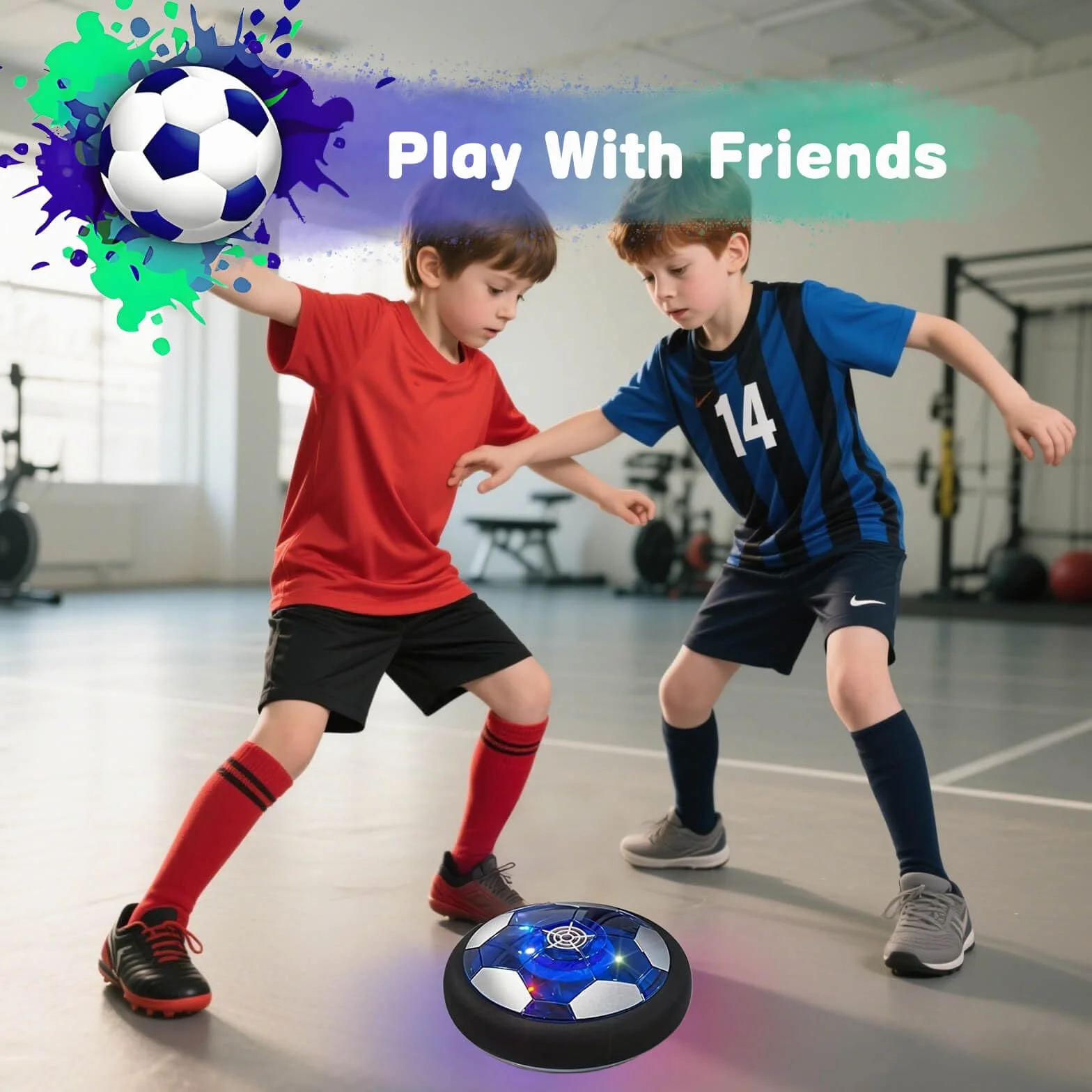 DxxD Air Power piłka nożna, Hover Fußball z ponownym ładowaniem, świecąca, unosząca się z diodami LED, prezenty dla dzieci, zabawki, piłki nożne jako prezenty, gry dla chłopców w wieku 3 4 5 6-12 lat