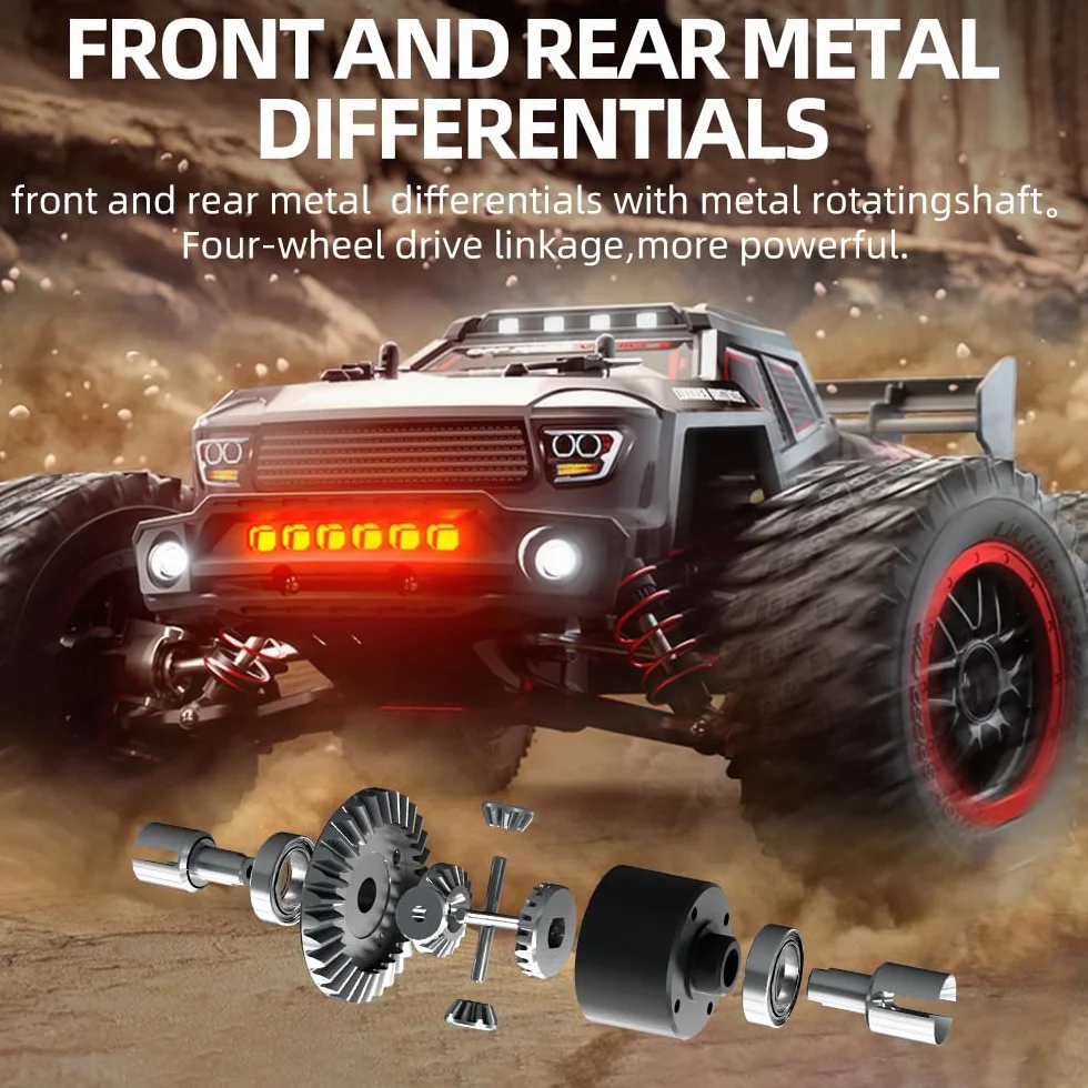 X-Verse SG316MAX 1:16 zdalnie sterowany samochód, bezszczotkowy samochód RC, offroad, 2,4 GHz, wodoszczelny samochód wyścigowy RC Buggy, 4WD Off-Road RC Crawler dla dorosłych, 3 baterie