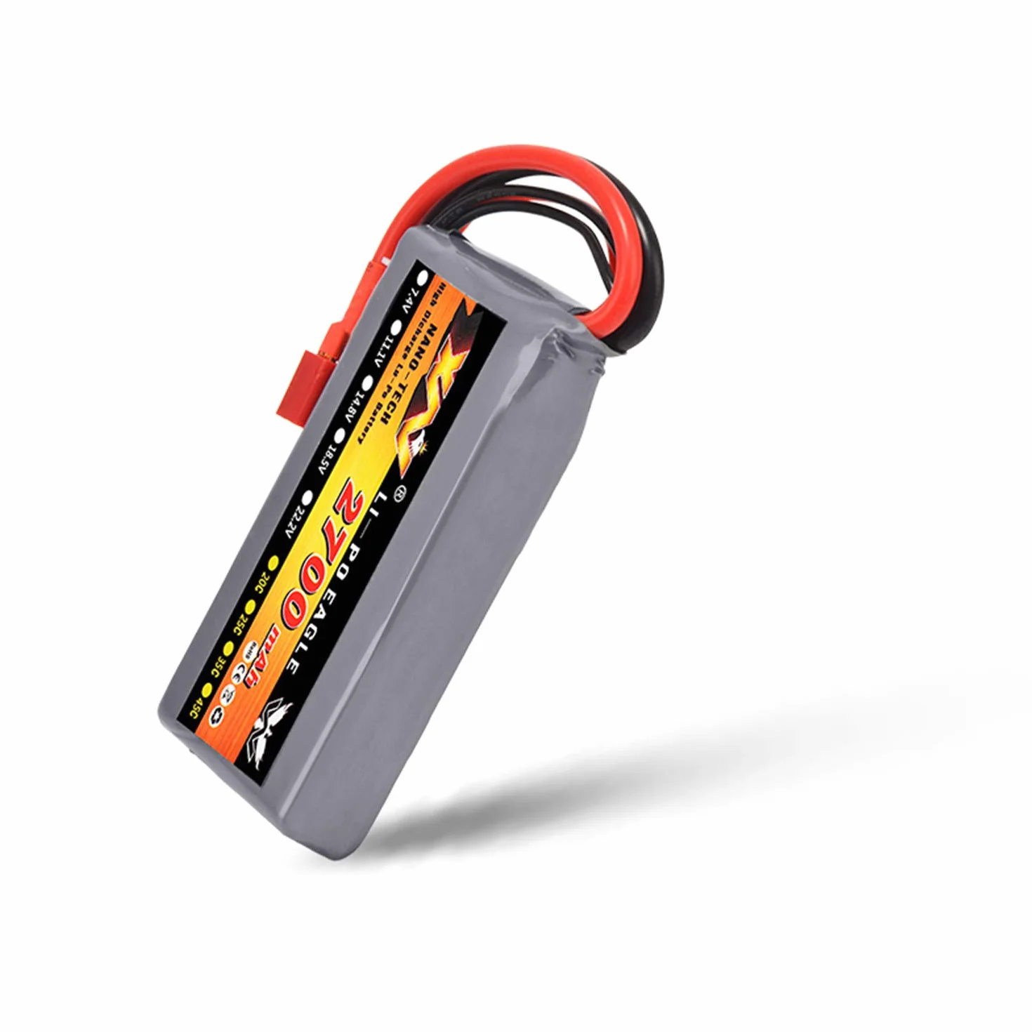 7,4 V 2700 mAh 2S bateria zamienna do WLTOYS 12428 1/12 RC Car Grey z wtyczką T