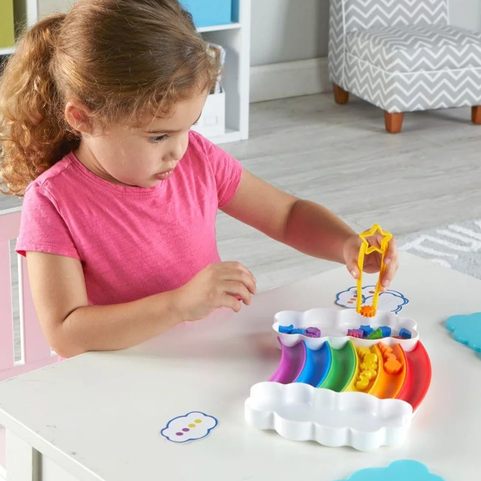 Learning Resources Tęczowy Zestaw do Sortowania, 37 elementów, Umiejętności z zakresu motoryki małej, Sortowanie, Tworzenie wzorów, Umiejętności dodawania, Zabawki edukacyjne dla małych dzieci