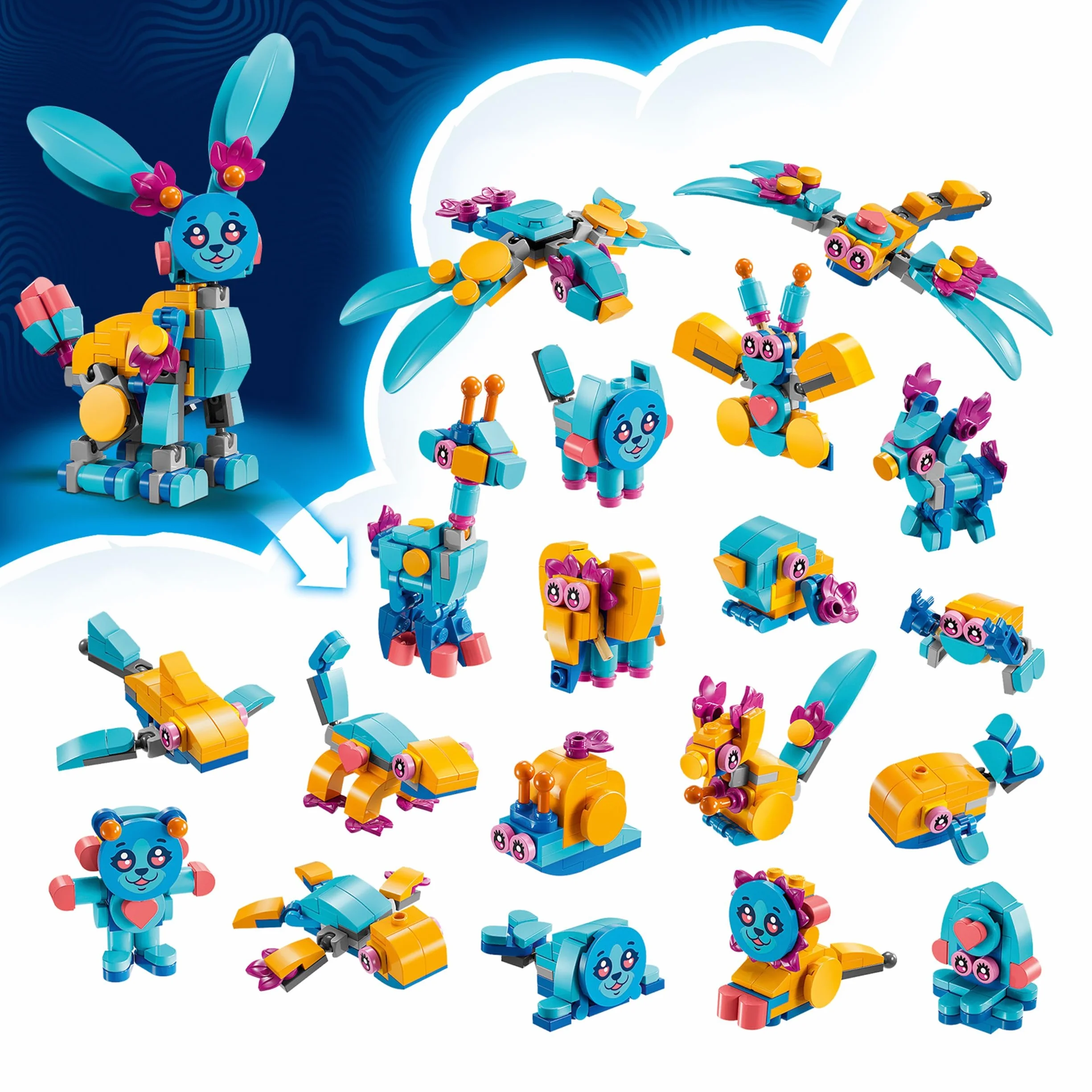 LEGO DREAMZzz Kreatywne Zwierzęce Przygody Bunchu, Zabawka dla Dziecka do Zbudowania, 20 Opcji, w tym Ruchoma Figurka Królika, Minifigurka Izzie, Prezent dla 7-latki, dla Dziewczynki i Chłopca, 71488