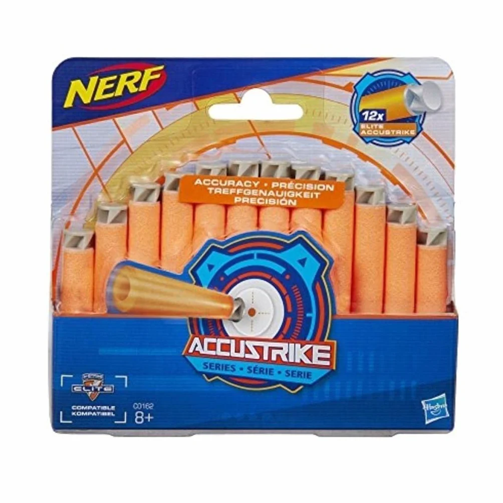 Nerf Accustrike Naboje Piankowe, Pomarańczowy, 16.5 x 2.5 x 15.2 cm; 20 g, 12 Sztuk
