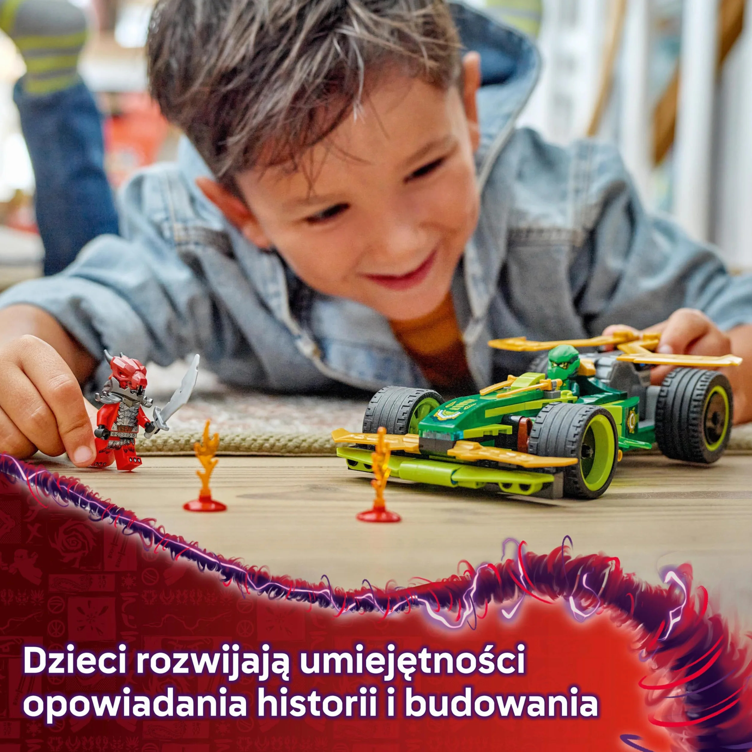 LEGO NINJAGO Samochód wyścigowy Lloyda z napędem typu pull-back, Model Wyścigówki Ninja, Zabawka Konstrukcyjna dla Dziecka z Dwiema Minifigurkami, Prezent dla 7-latka, dla Chłopca i Dziewczynki 71828