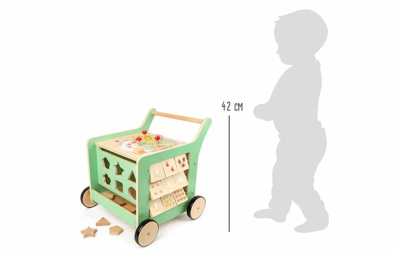 Small Foot 10947 chodzik dziecięcy Move it, wykonany w 100% z drewna z certyfikatem FSC, zabawka do aktywności ruchowej i pomoc w nauce chodzenia, wielokolorowy