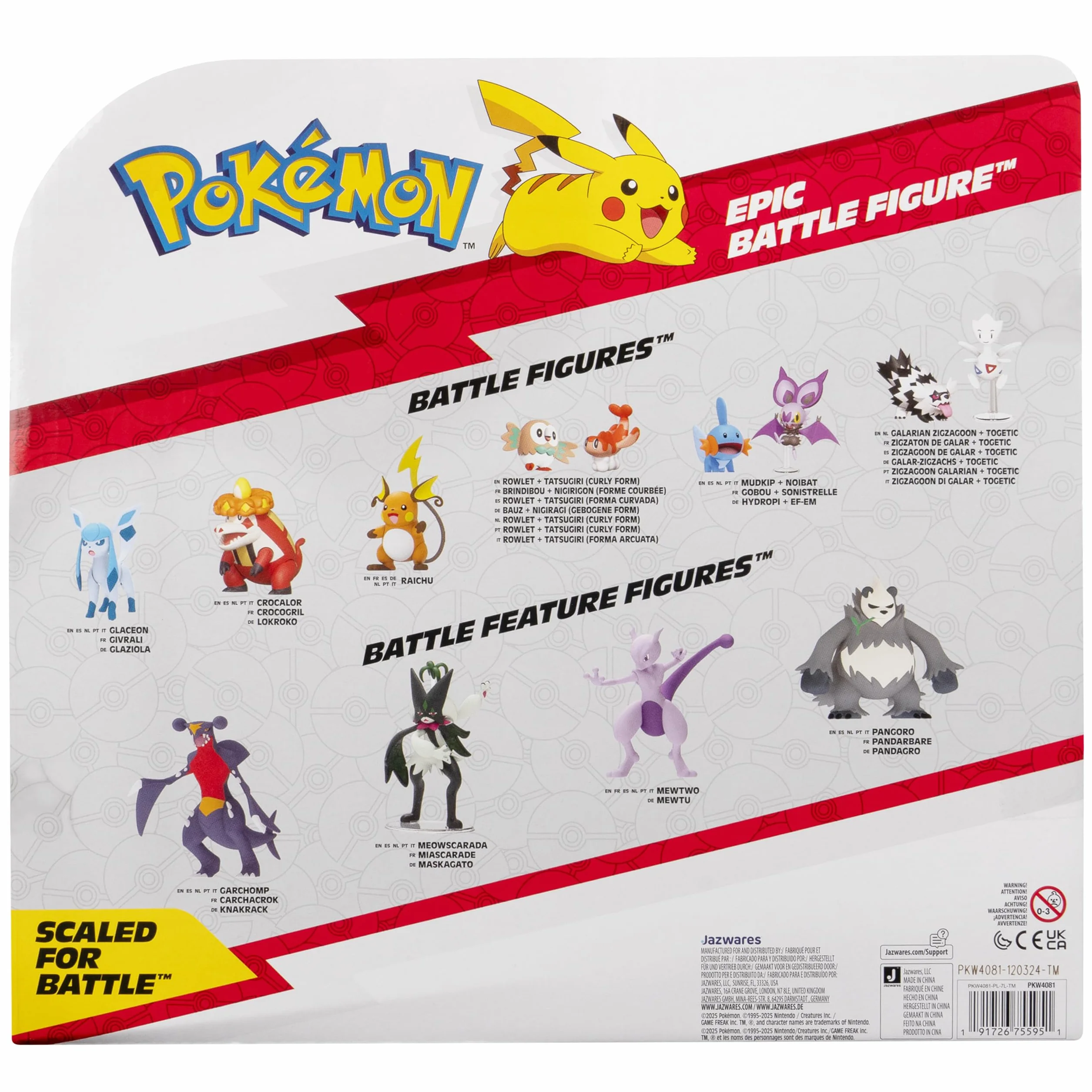 Pokémon Skeledirge epicka figurka bojowa – 30 cm przegubowa, epicka figurka bojowa ze stojakiem ekspozycyjnym