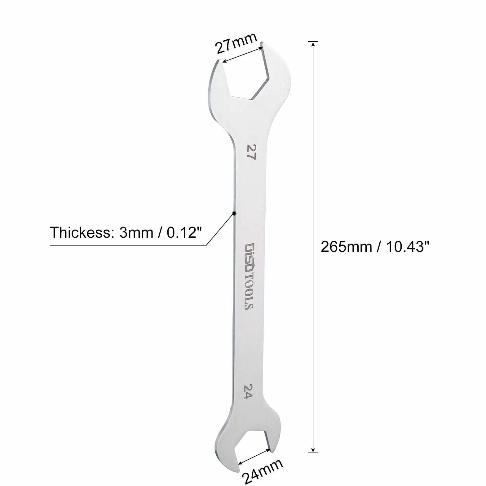 QUARKZMAN 24 mm x 27 mm stal nierdzewna powlekany piaskiem metryczny klucz płaski 3cr13, cienki klucz z dwoma końcami do ogólnej konserwacji i napraw