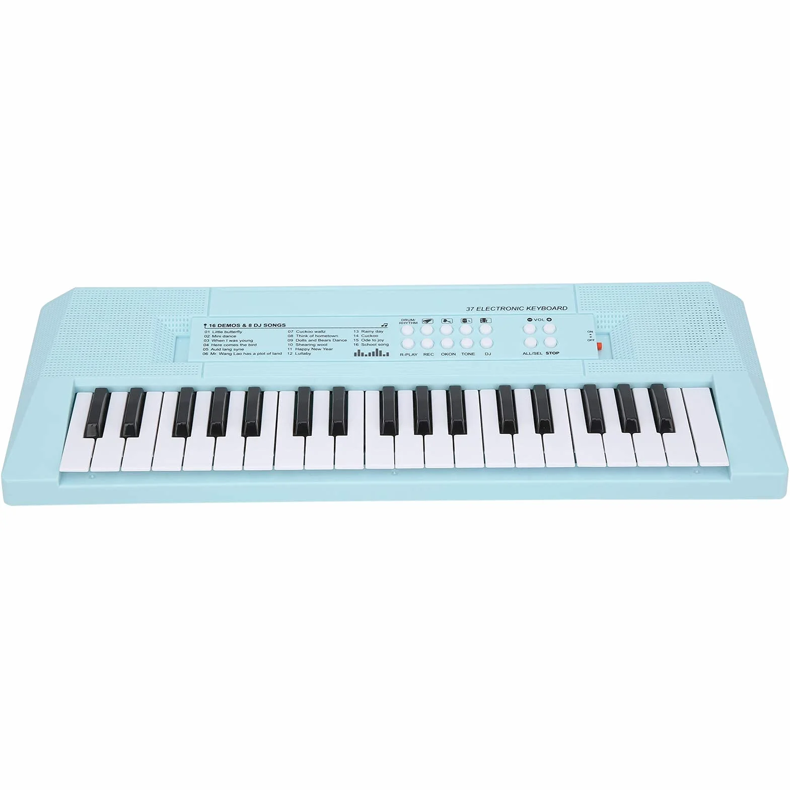 BF ‑ 3738 Musical Electric Keyboard Piano z 37 klawiszami, instrument edukacyjny do nauki klawiatury z regulowaną głośnością muzyki dla początkujących(niebieski)