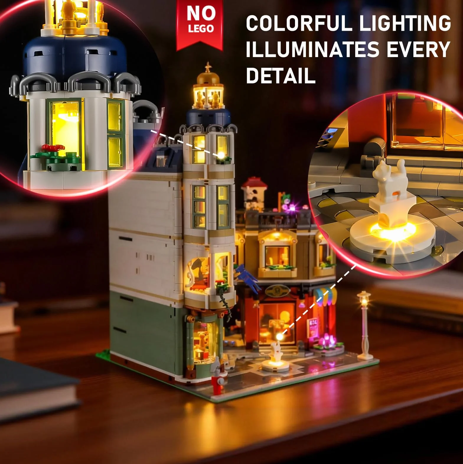BRIKSMAX Oświetlenie LED do Lego Icons ulicy handlowej 11371, kompatybilny zestaw świateł do klocków – bez zestawu Lego, dekoracyjne światło premium do modelarstwa, dekoracja domu, prezent dla