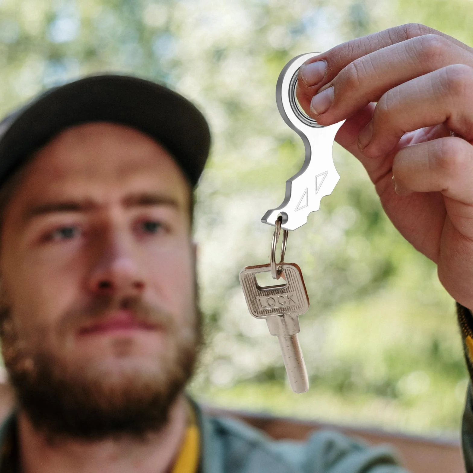 Fidget-Zabawka z Breloczkiem z Kólkiem do Kluczy, Zabawny Breloczek z Obracanym Palcem Przenosne Zabawki z Uchwytem na Klucze dla Nastolatków Doroslych Mezczyzn Cwiczenia Palców (Srebro)