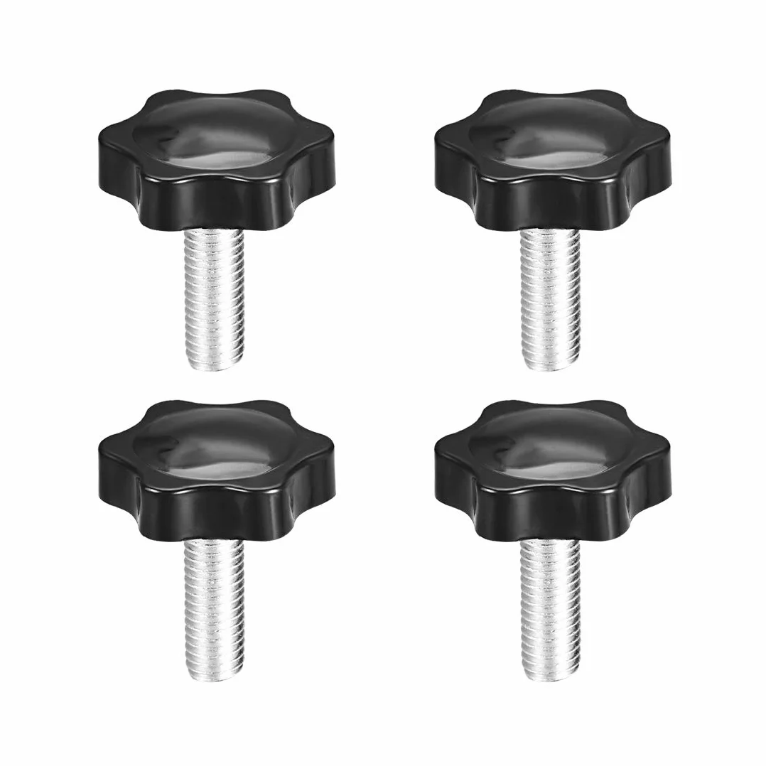 sourcing map 4 szt. śruba zaciskowa gałka 38 mm Dmr śliwka Hex Form uchwyt M10 × 25 mm gwint