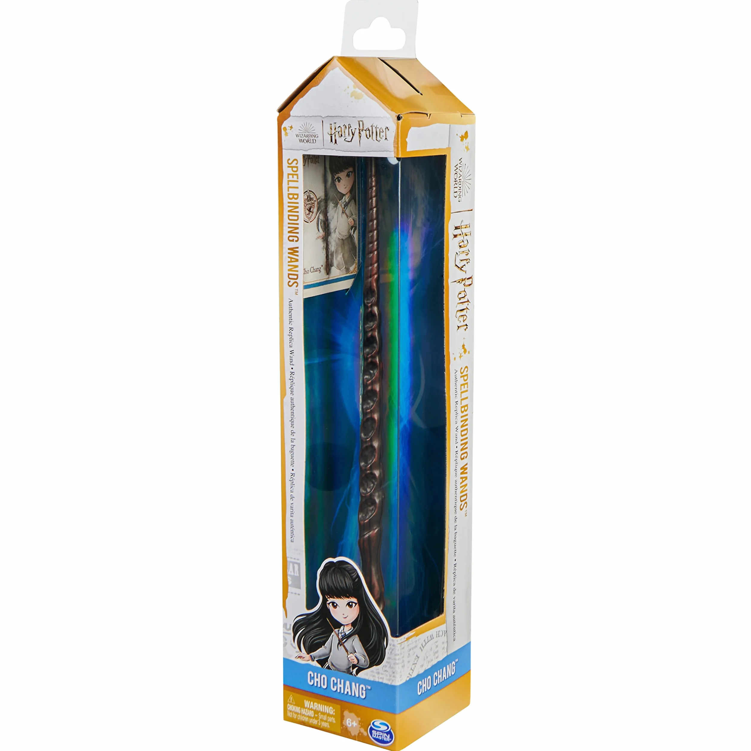 Wizarding World Harry Potter magiczna różdżka i karta zaklęć Cho Chang 30 cm, akcesoria na Halloween, dla dziewcząt i chłopców