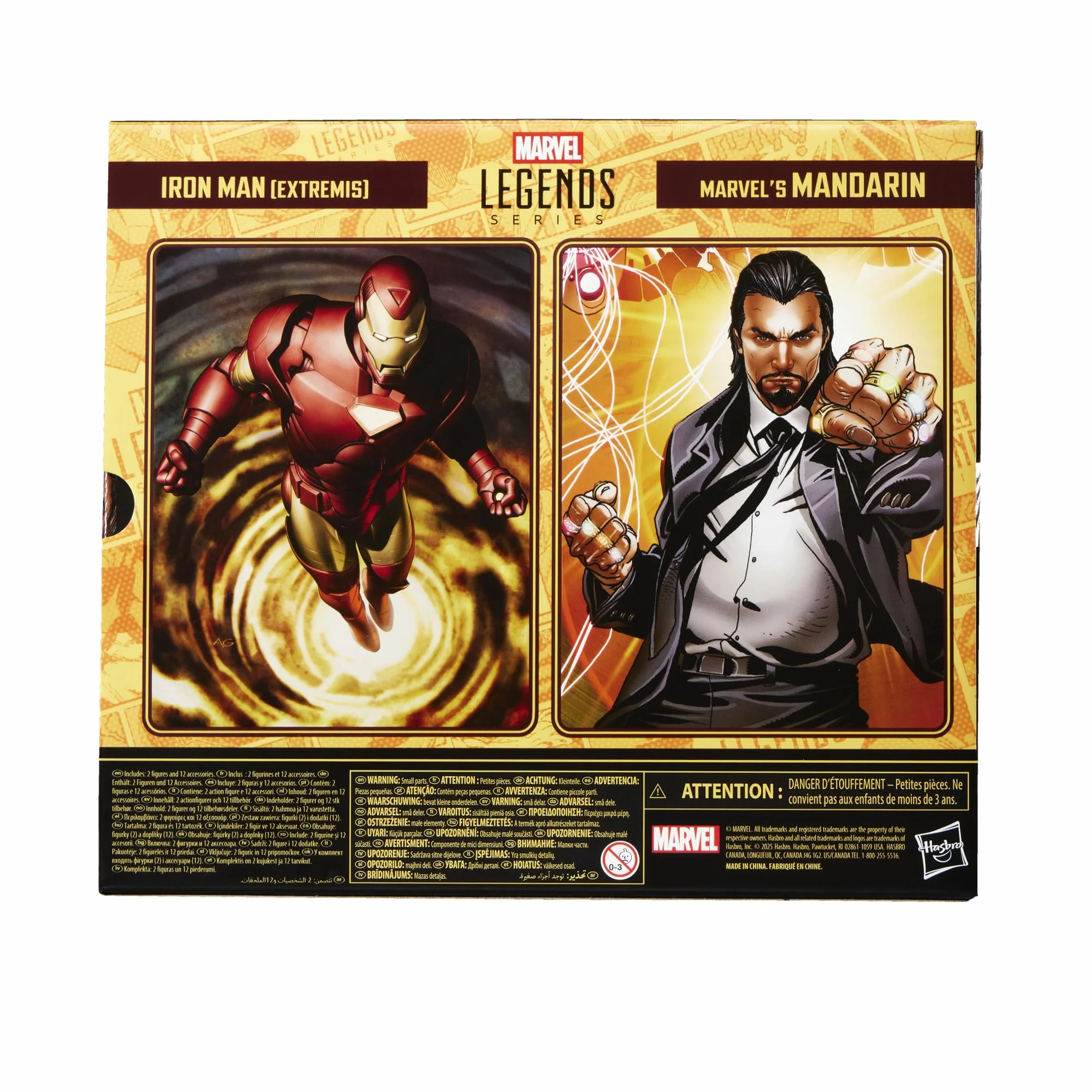 Iron Man (Extremis) i Mandaryn z serii Marvel Legends, 15-centymetrowe figurki kolekcjonerskie z komiksów Avengers