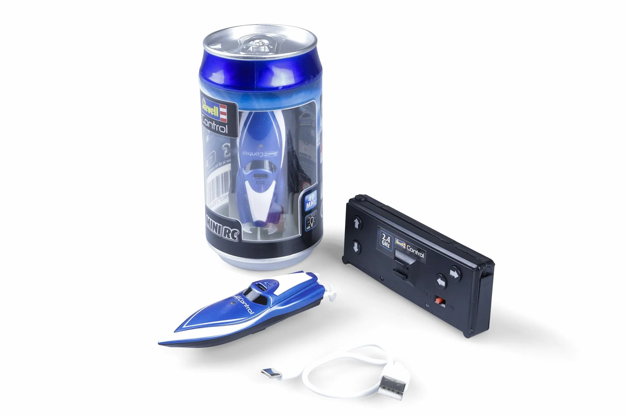 Revell Control 23570 Mini RC Speedboat-Blue z precyzyjnym sterowaniem 2,4 GHz, długość 7,5 cm