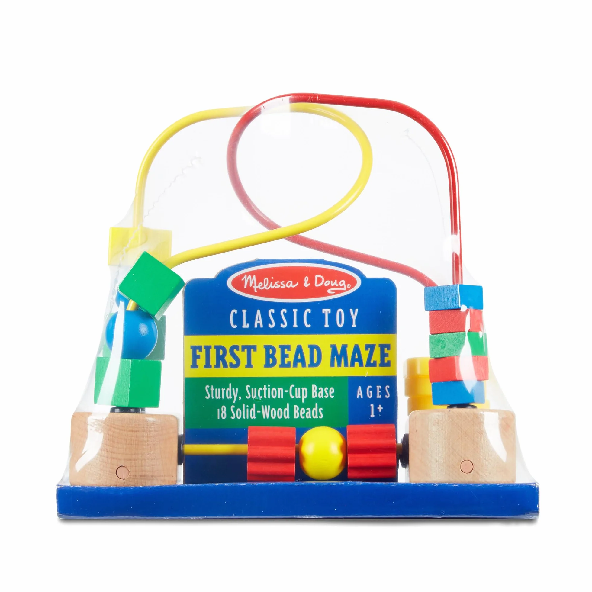 Melissa & Doug – pierwszy labirynt koralikowy (zabawki rozwojowe, drewniana zabawka edukacyjna, rzemiosło wysokiej jakości i solidna konstrukcja, wys. 19,685 cm x szer. 9,525 cm x wys. 17,78 cm)