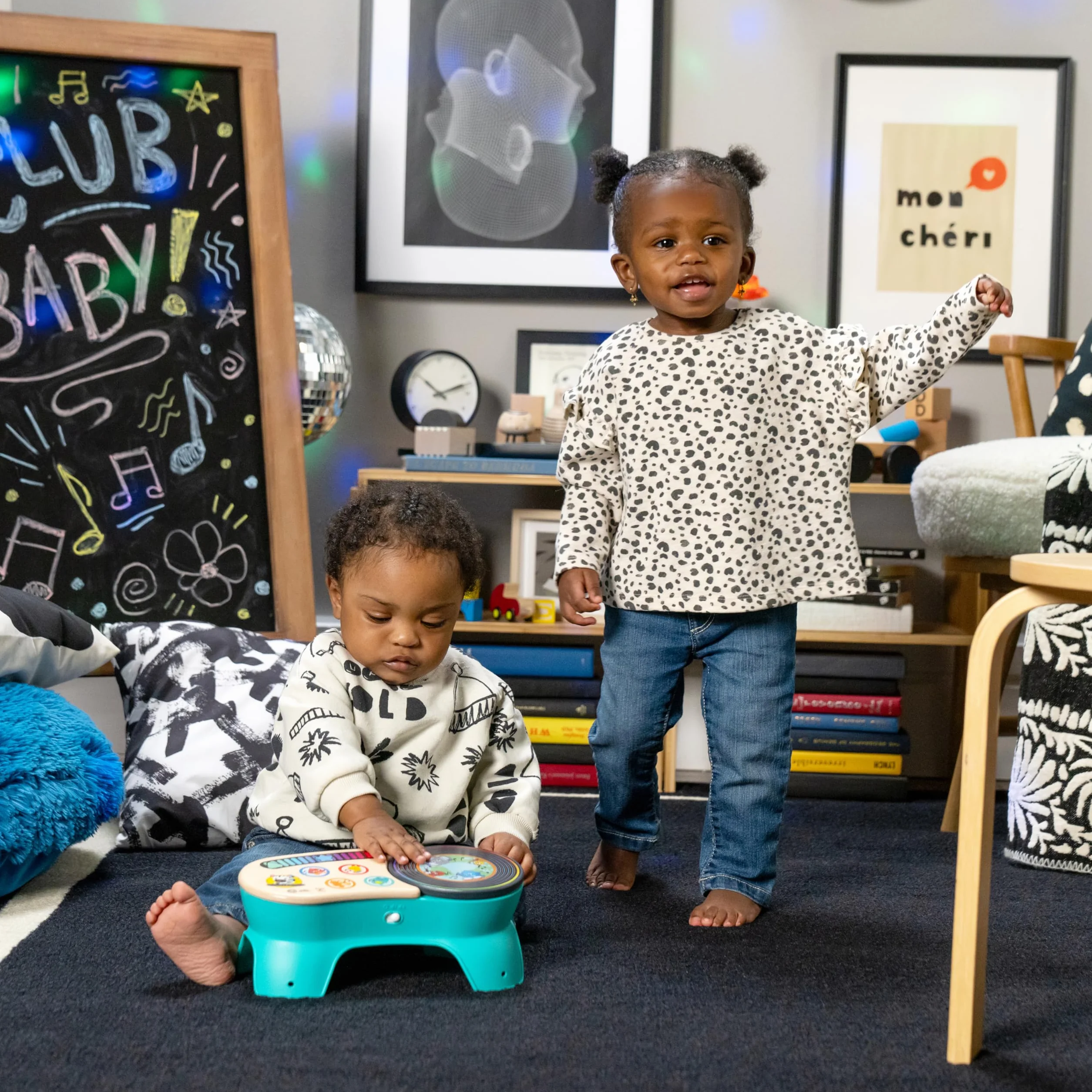 Baby Einstein Hape DJ Discovery gramofon zabawka muzyczna dla niemowląt 50+ dźwięków melodii dotyk