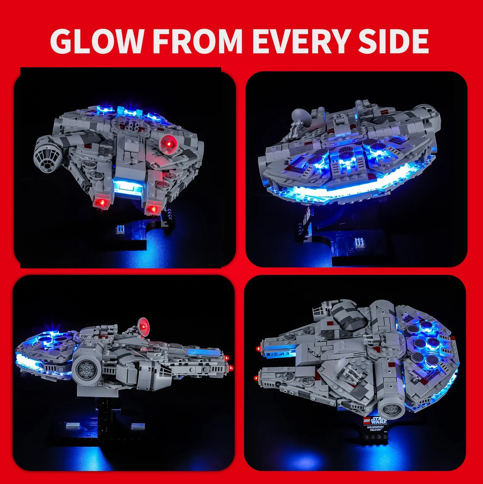 BRIKSMAX Oświetlenie LED do LEGO Star Wars Millennium Falke (wersja dotykowa) 75375, kompatybilny zestaw świateł do klocków – bez zestawu Lego, dekoracyjne światło premium do modelarstwa