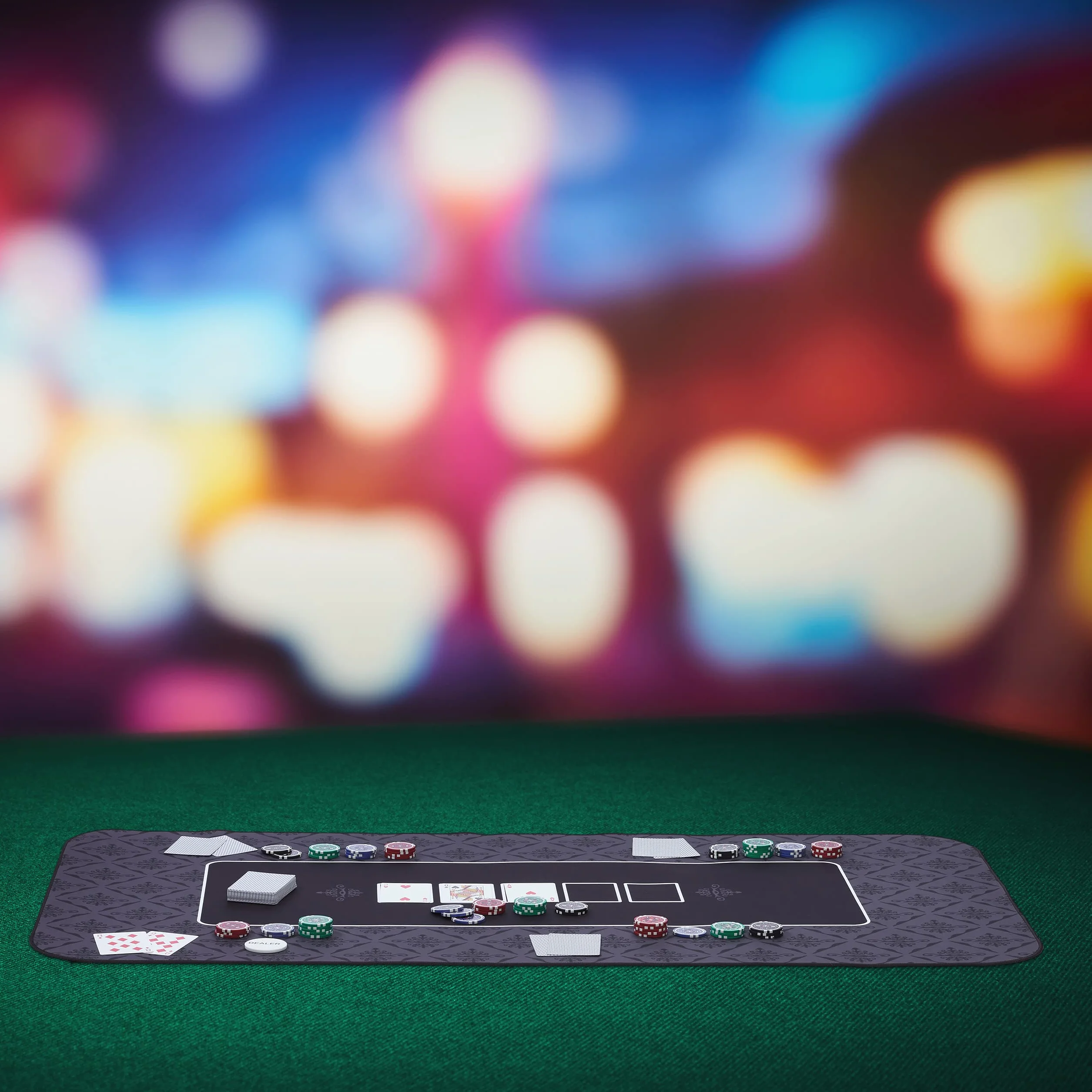 Relaxdays Texas Holdem mata do pokera 120 x 60 cm, podkładka na stół do pokera, duża, antypoślizgowa, poliester, akcesoria do pokera, czarna