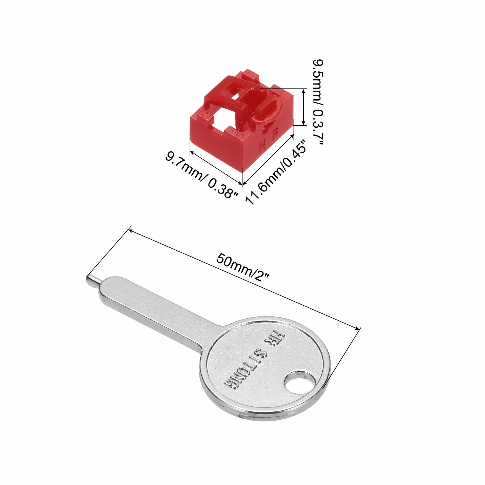 QUARKZMAN 12 sztuk blokada drzwi RJ45 / pyłoszczelna blokada PC z kodowanym kluczem, czerwony