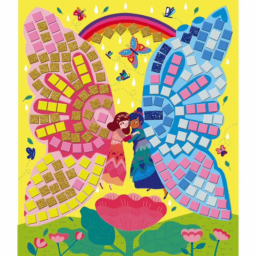 Janod - Fairies Foam Mosaics Box - Les Ateliers du Calme - kreatywny zestaw rekreacyjny dla dzieci - motoryka precyzyjna i nauka koncentracji - od 5 lat, J07960