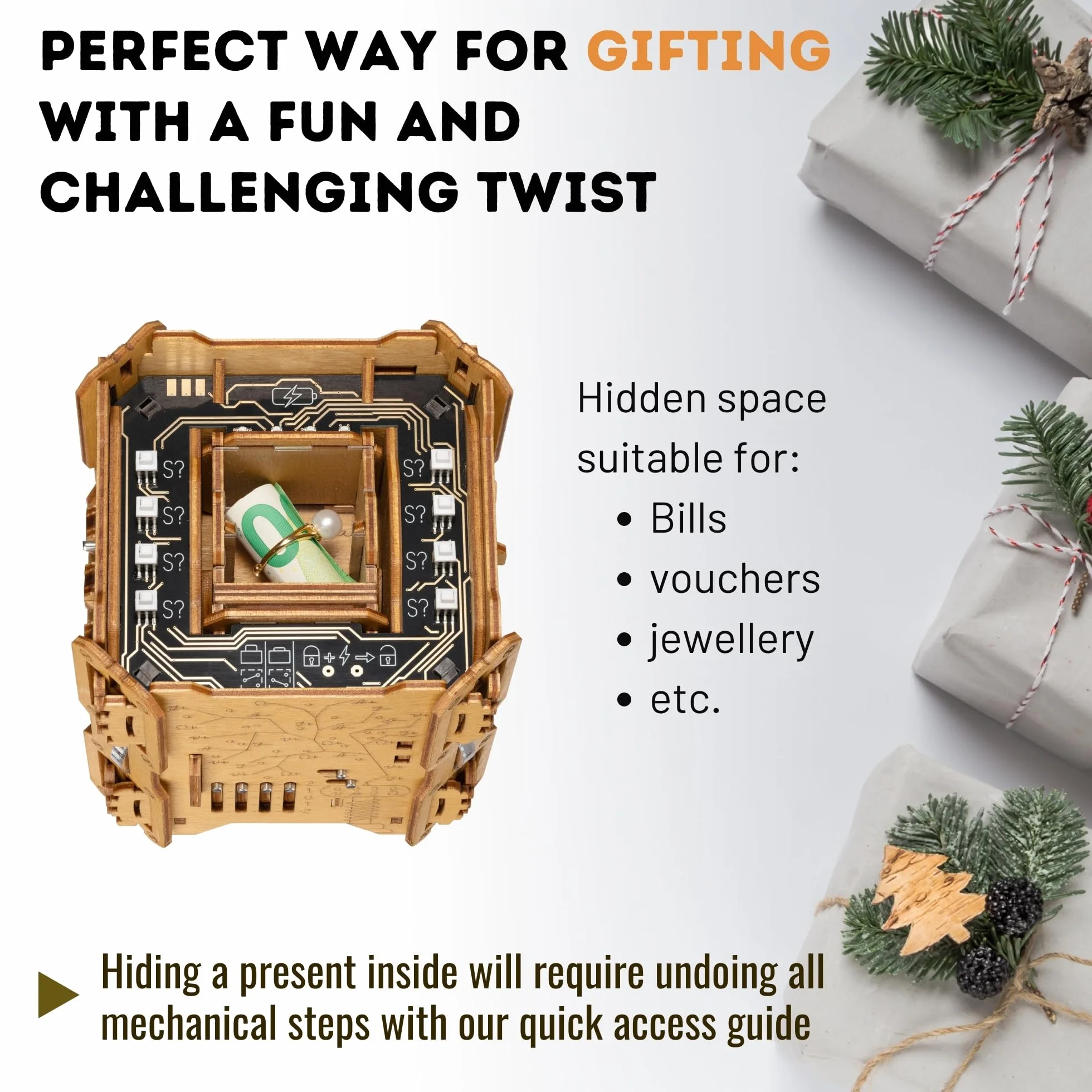PUZZLE POTATO Tesla Puzzle Box - Escape Room gra z elektronicznymi zagadkami - pudełko na puzzle - gra logiczna dla dorosłych - pudełko na prezent