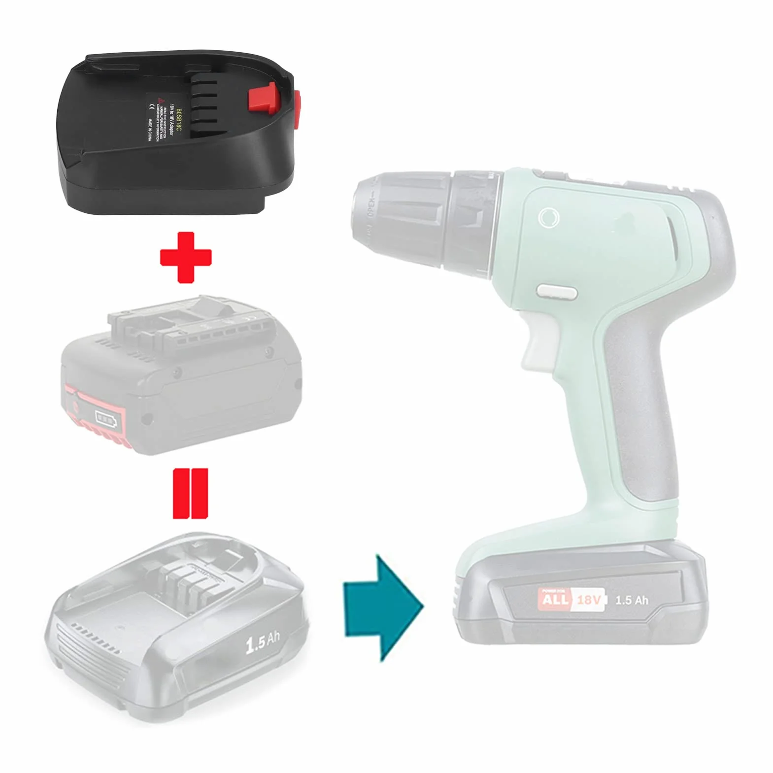 Adapter Koła Zasilania, Konwerter Baterii Litowej 18 V ElektronarzęDzie do Akumulatorów Litowo-Jonowych BAT618