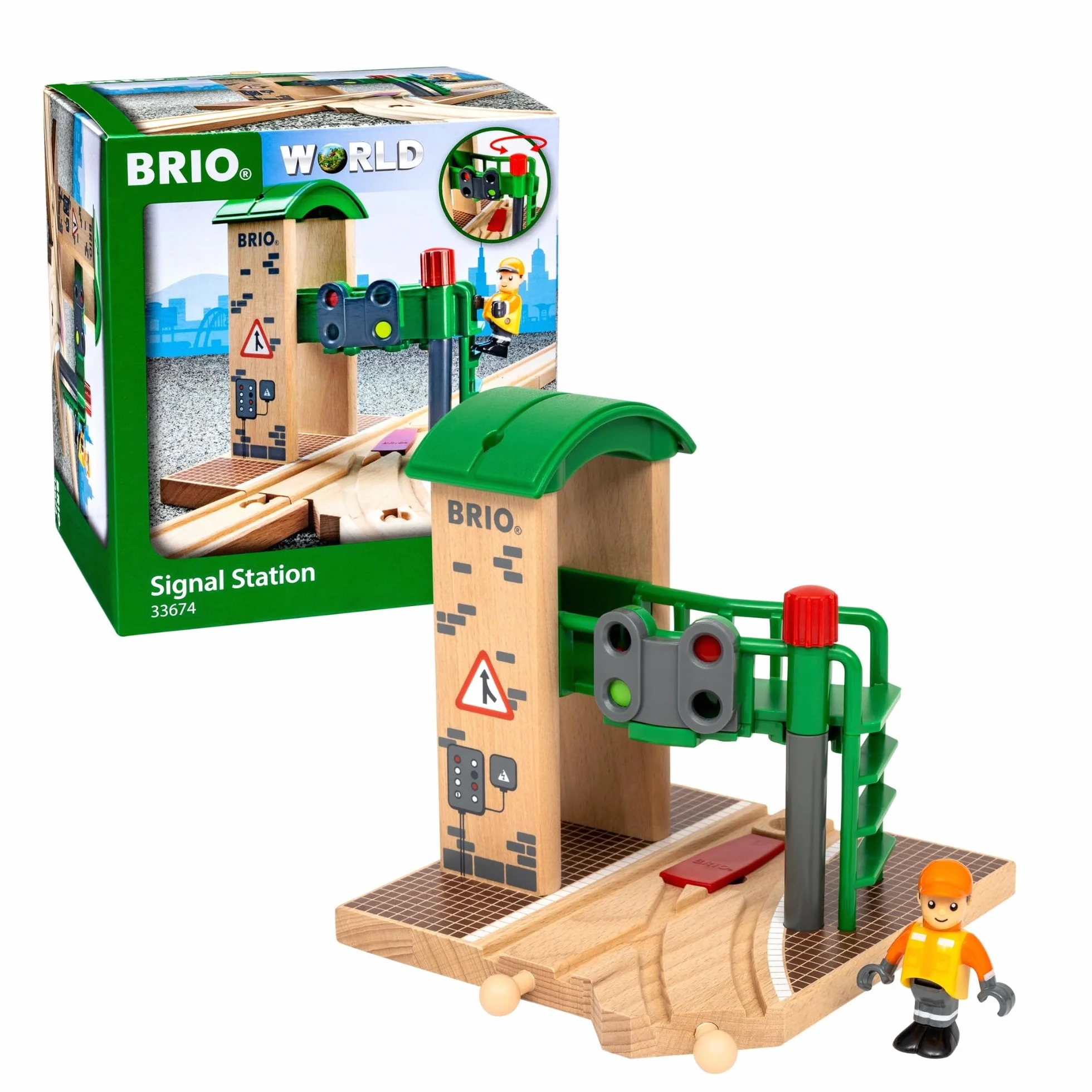 Brio 63367400 Zwrotnica Z Sygnalizacją (63367400) Bezpieczna Zabawka Dla Dzieci Powyżej 3 Lat