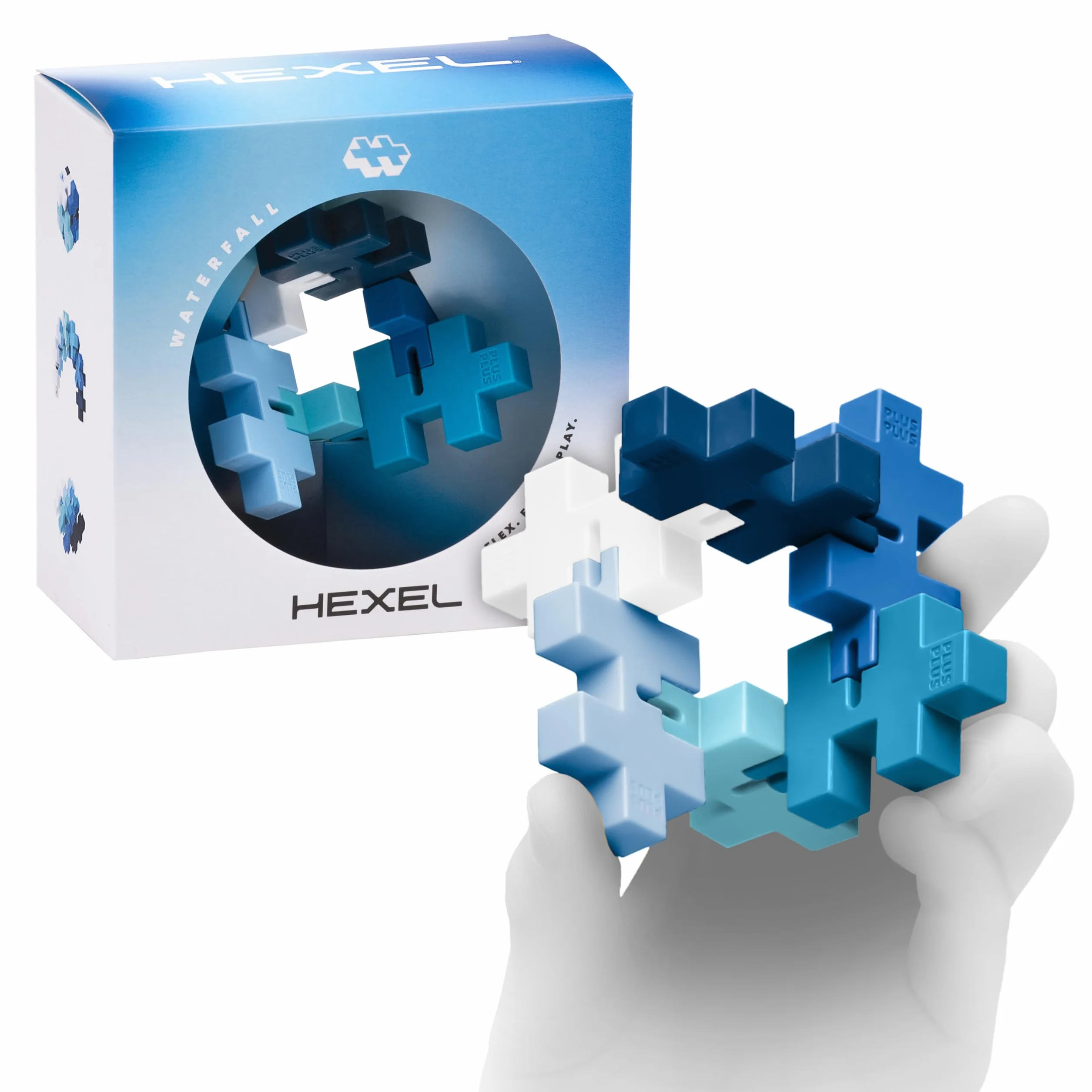 Plus-Plus Hexel Flex klocki, niebieskie