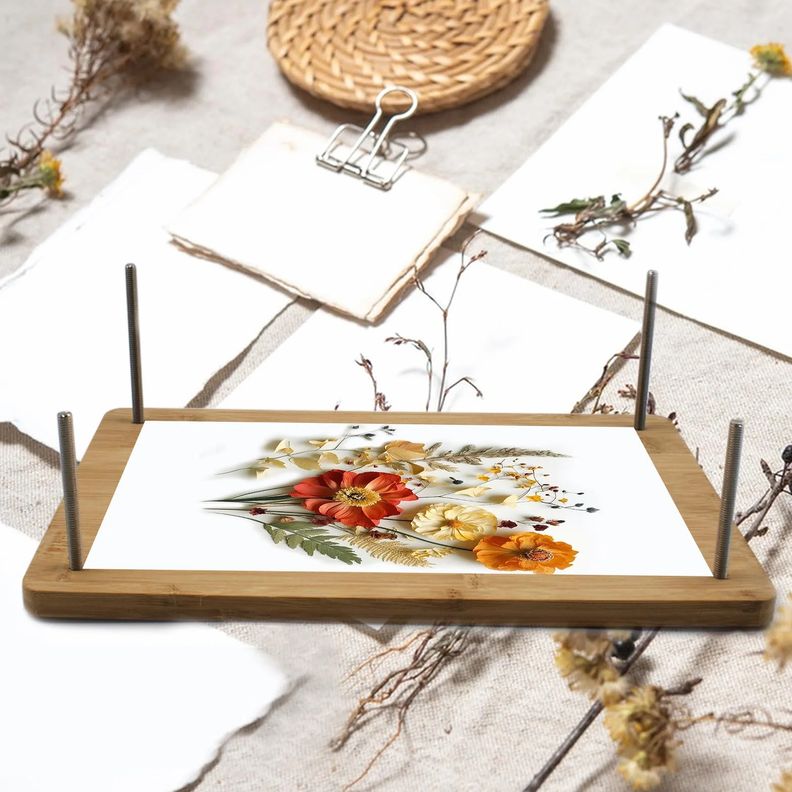 Zestaw Pras do Konserwowania Kwiatów i Roślin - Sztuka i Rzemiosło, 'Zrób To Sam' dla Dorosłych i Dzieci - Wspaniały Prezent, 20 x 30 x 1,2 cm